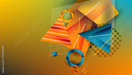 Abstract background geometric design with colorful gradients
