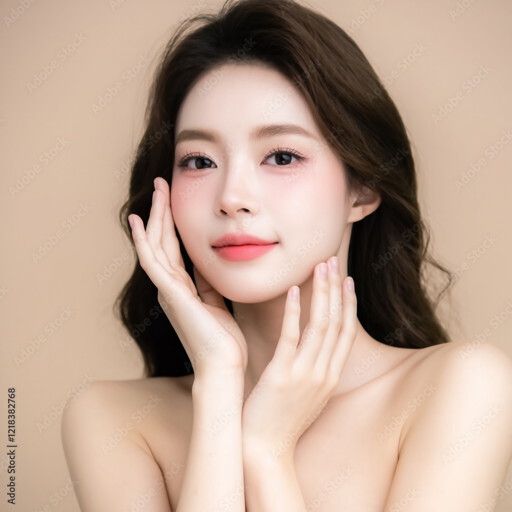 A collection of portraits showcasing models with glowing, youthful skin, highlighting natural beauty and skincare routines in an elegant and minimalist style. A collection of portraits showcasing models with glowing, youthful skin, highlighting natural beauty and skincare routines in an elegant and minimalist style.