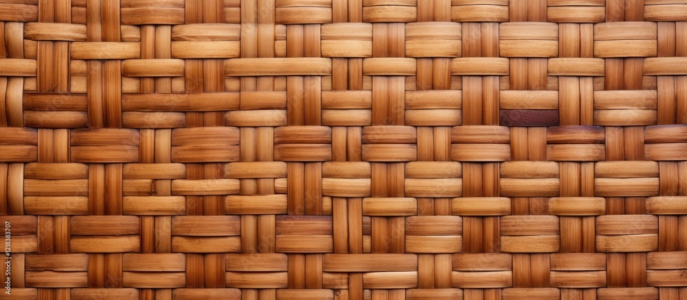 Brown bamboo or wicker weave texture background with intricate patterns featuring various shades of brown in a horizontal layout. Brown bamboo or wicker weave texture background with intricate patterns featuring various shades of brown in a horizontal layout.