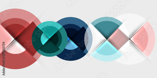 Techno circles and semi circles. Vector Illustration For Wallpaper, Banner, Background, Card, Book Illustration, landing page