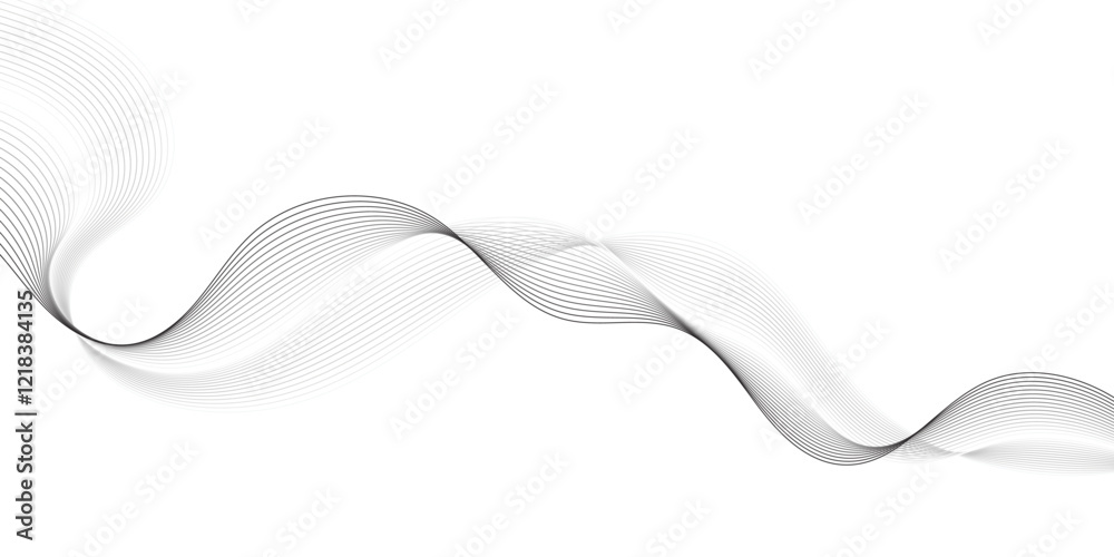 thin wavy abstract line vector, curve wave seamless pattern, wave line vector, sound wave, thin wave line vector