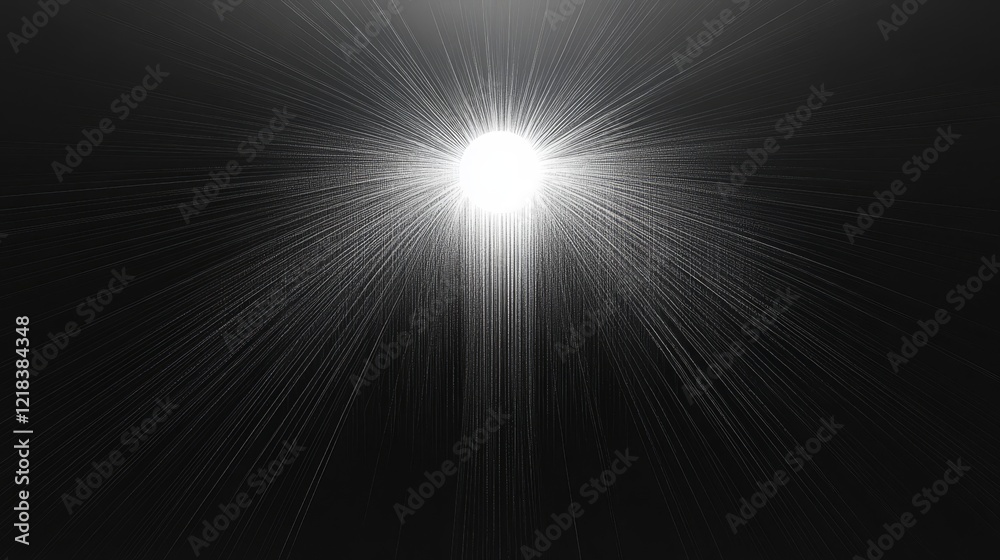 Obraz premium Radiating Light Streaks From Central White Orb