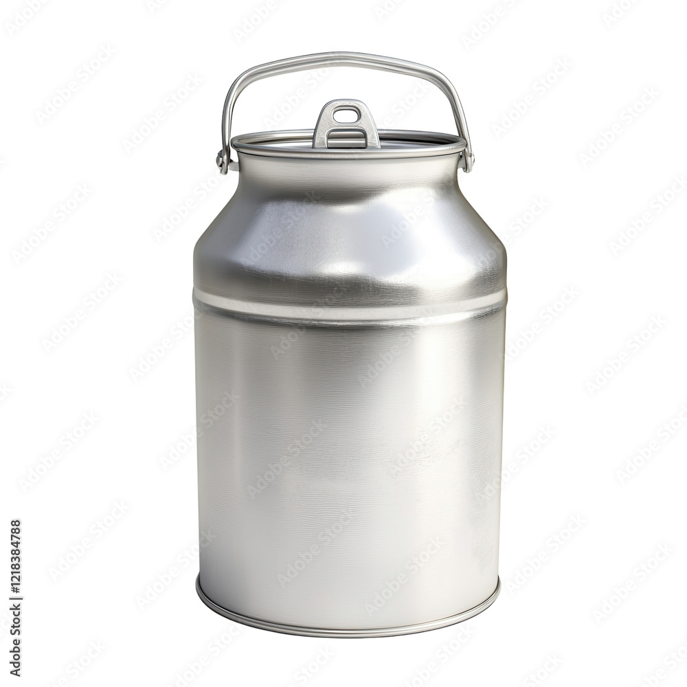 Aluminum Milk Can on White on transparent background. Aluminum Milk Can on White on transparent background.