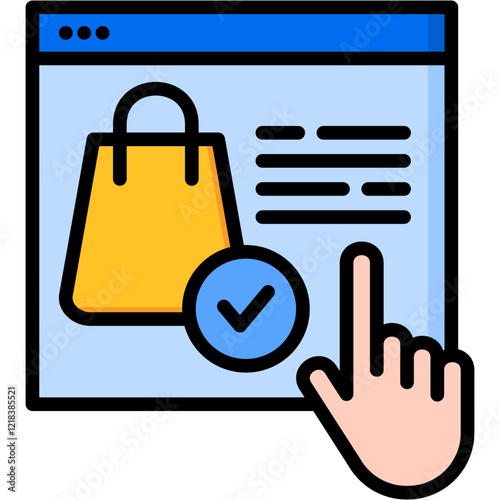 Online Checkout lineal color icon