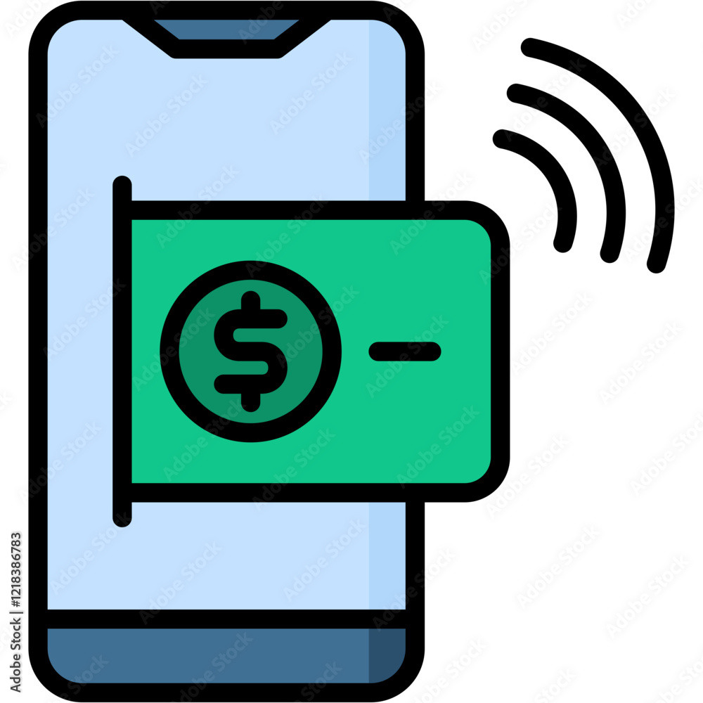 E Money lineal color icon E Money lineal color icon