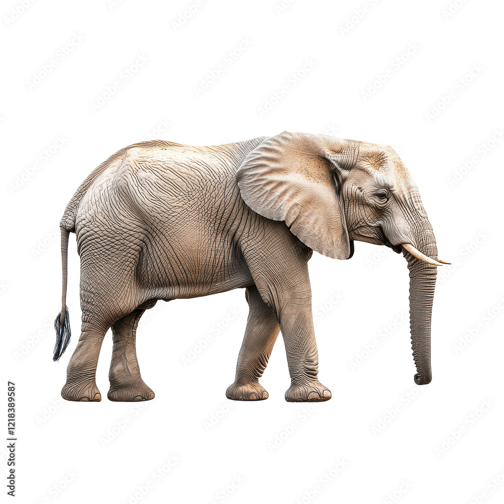 Fototapeta premium Majestic African Elephant on Black Background Wild Animal Portrait Powerful Creature