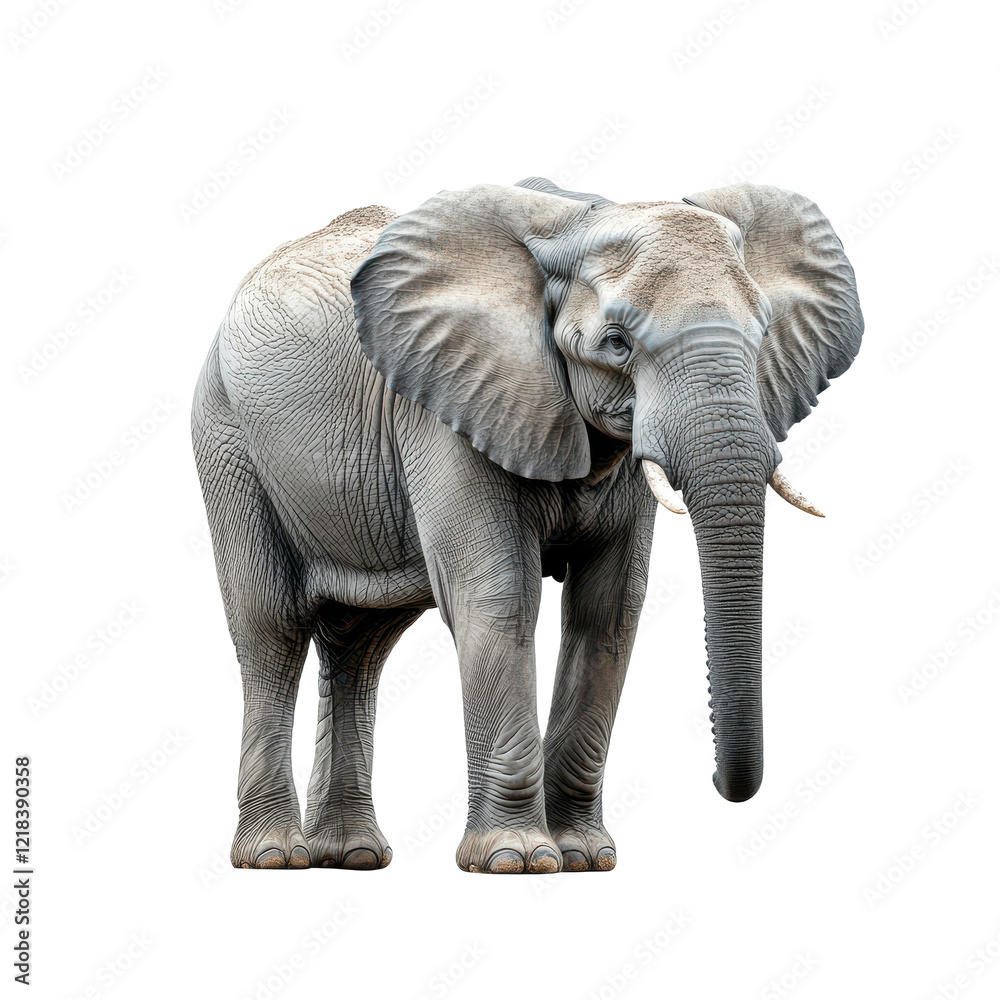 Fototapeta premium African Elephant Majestic Creature Black Background,