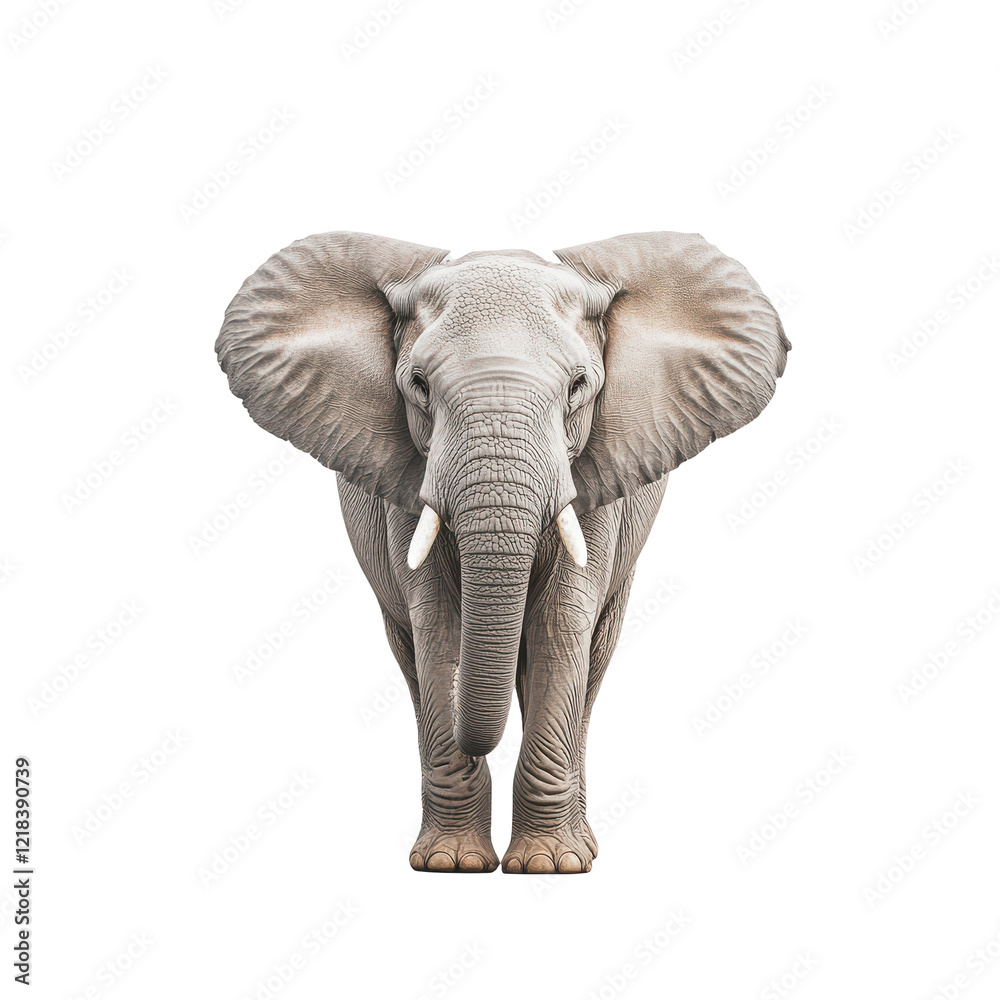 Fototapeta premium Majestic African Elephant Powerful Presence Dark Background,
