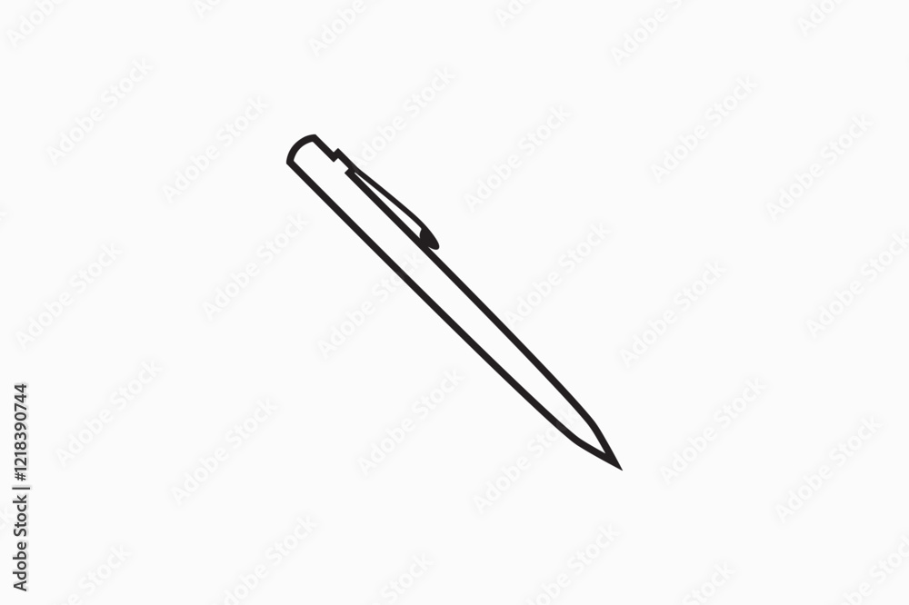 A pen vector silhouette black and white image made by adobe illustrator. A pen vector silhouette black and white image made by adobe illustrator.