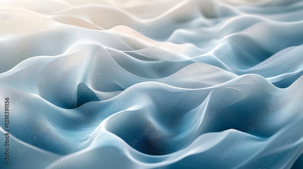 Obraz premium Abstract Blue Wave Pattern Digital Art