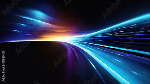 Blue spectrum lights with black background. ai
