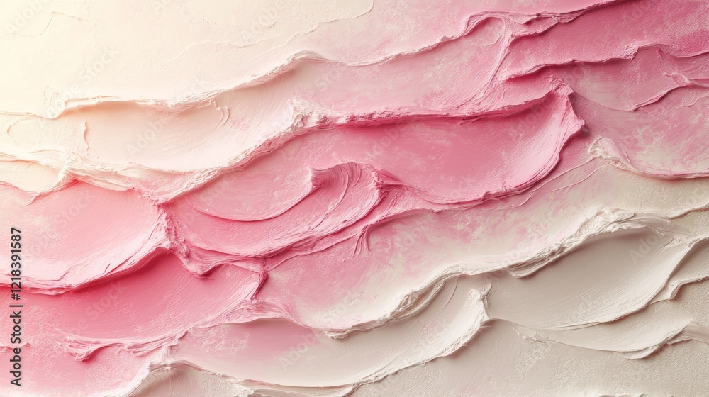 Abstract Pink and White Impasto Painting Texture Abstract Pink and White Impasto Painting Texture