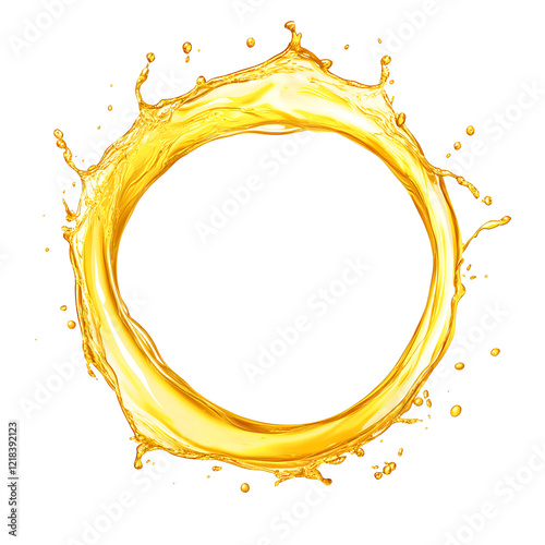 Yellow oil splash, vector illustration with white background, high-resolution, professional photograph, super-detailed, top-down view, wide-angle shot, high-definition, super-realistic 