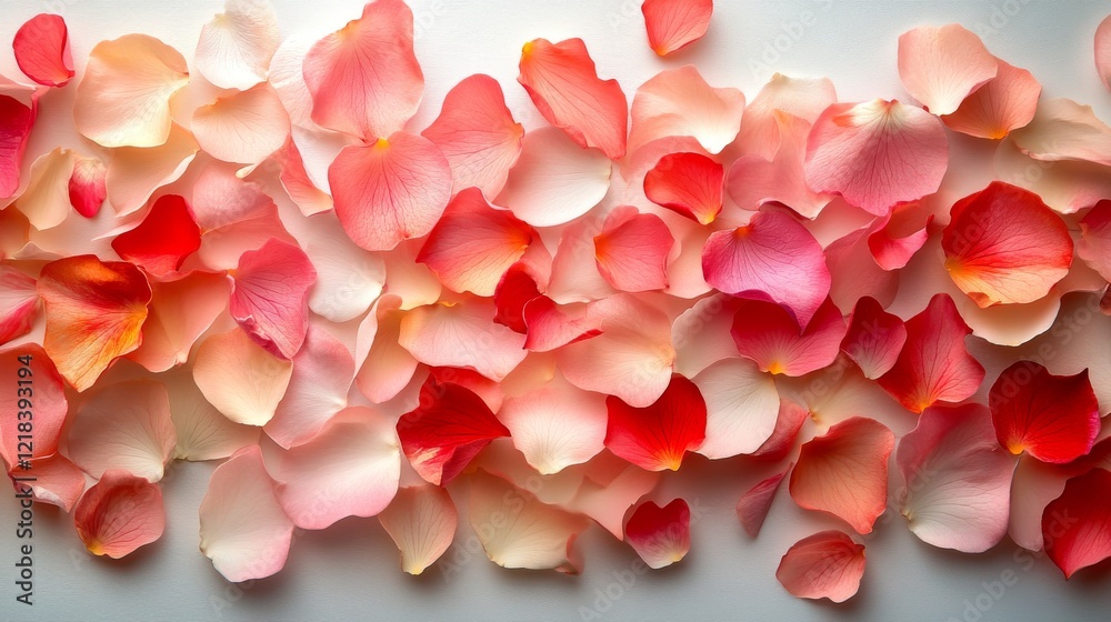 Obraz premium Delicate Rose Petals Arranged in Gradient Hues