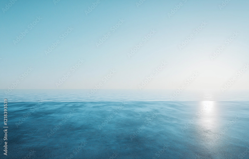 Obraz premium Blue gradient background, flat design, simple, minimalistic, with empty space in the center of the picture.