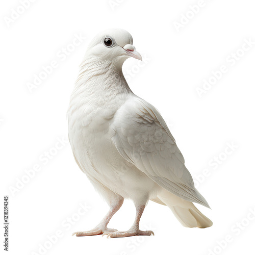 White Dove on Black Background Peaceful Bird Symbol Purity Hope