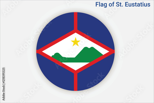 High detailed flag of St. Eustatius. National St. Eustatius flag. South America. 3D illustration.