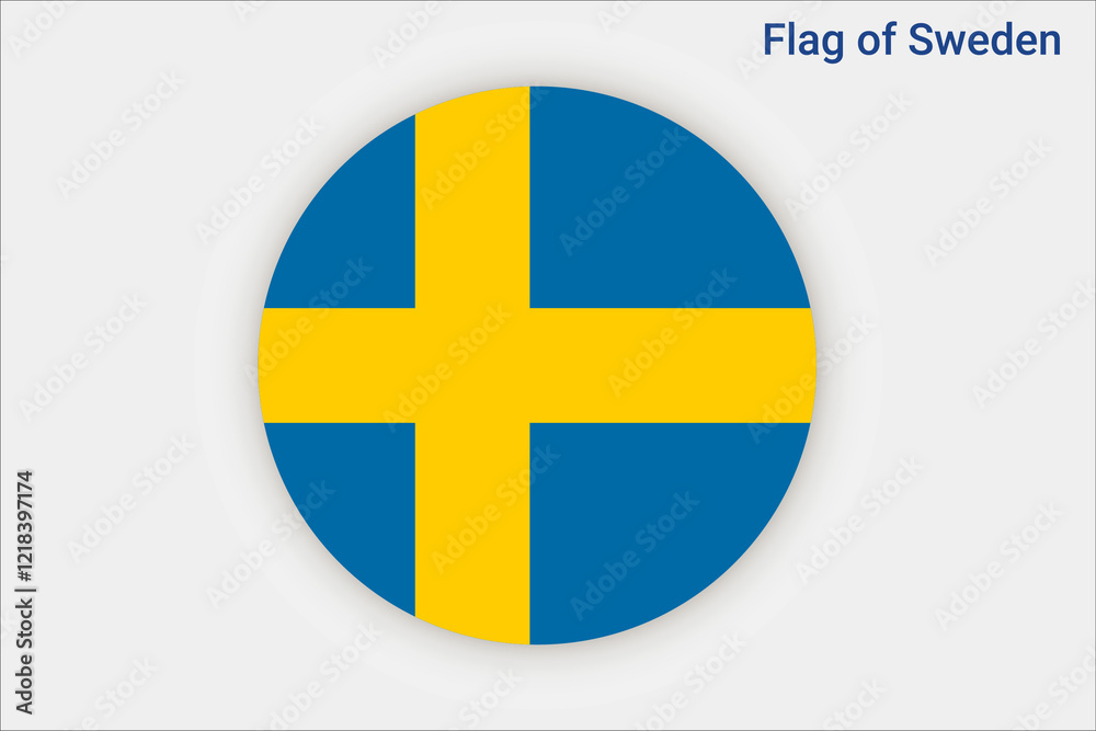 High detailed flag of Sweden. National Sweden flag. Europe. 3D illustration. High detailed flag of Sweden. National Sweden flag. Europe. 3D illustration.