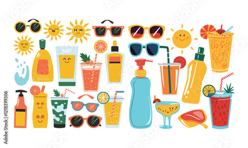 summer beach icons