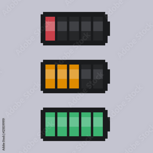 battery charge set icon in pixel art style