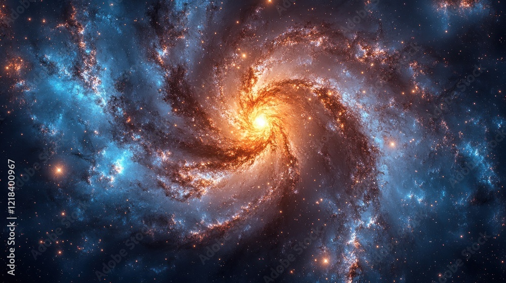 Fototapeta premium Cosmic spiral galaxy, stars, nebula, space, background, science fiction, artwork