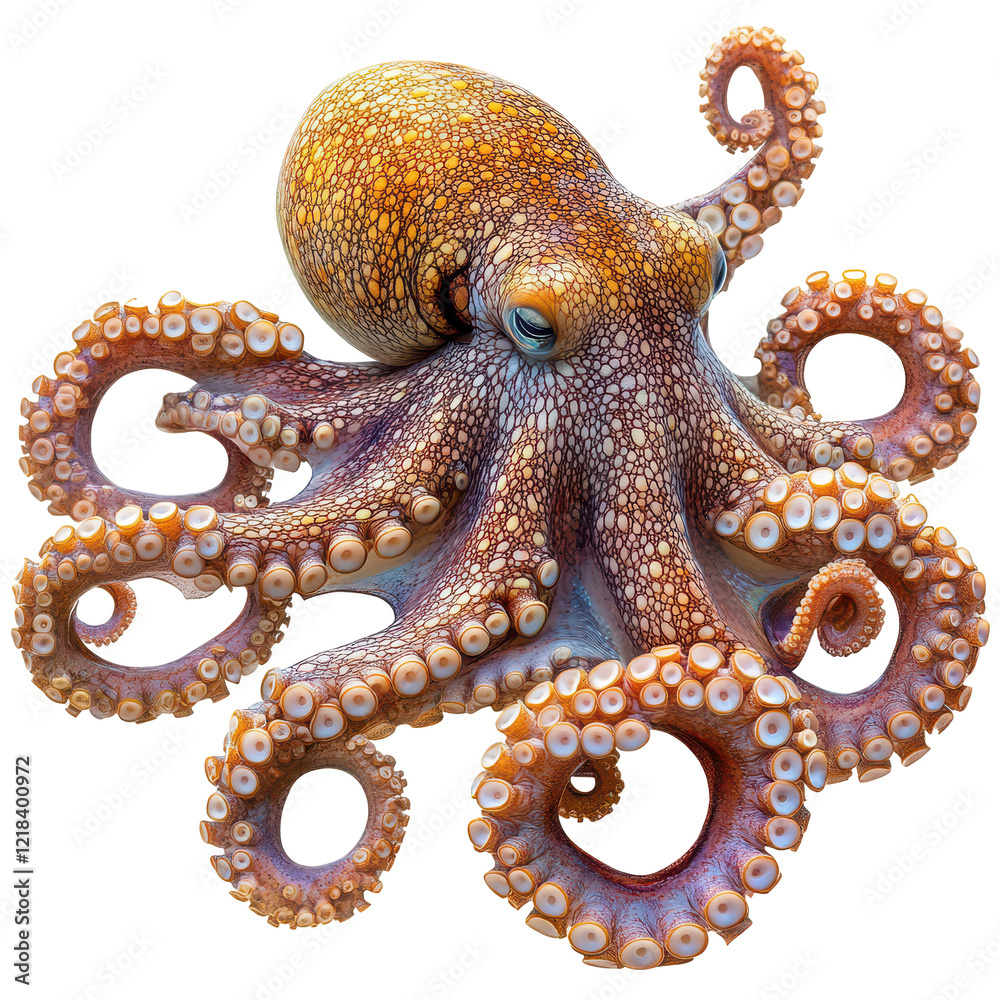 Obraz premium Majestic Octopus Ocean Creature Detailed View Stunning Colors