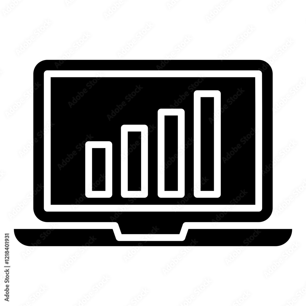 Online Bar Chart Icon Online Bar Chart Icon