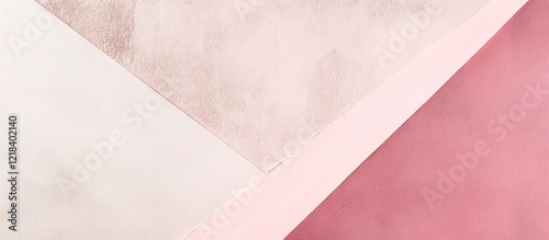 Soft pastel colors with a blend of pink and white geometric shapes creating an abstract background for modern design or art projects. photo