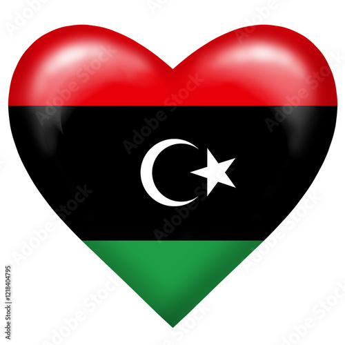 Free Download Libyan flag, country flag, Libya, heart, country Libya, flag, country, heart icon, country flag icon on white - GFXLoad