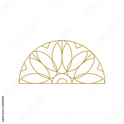 simple semicircle art deco ornament