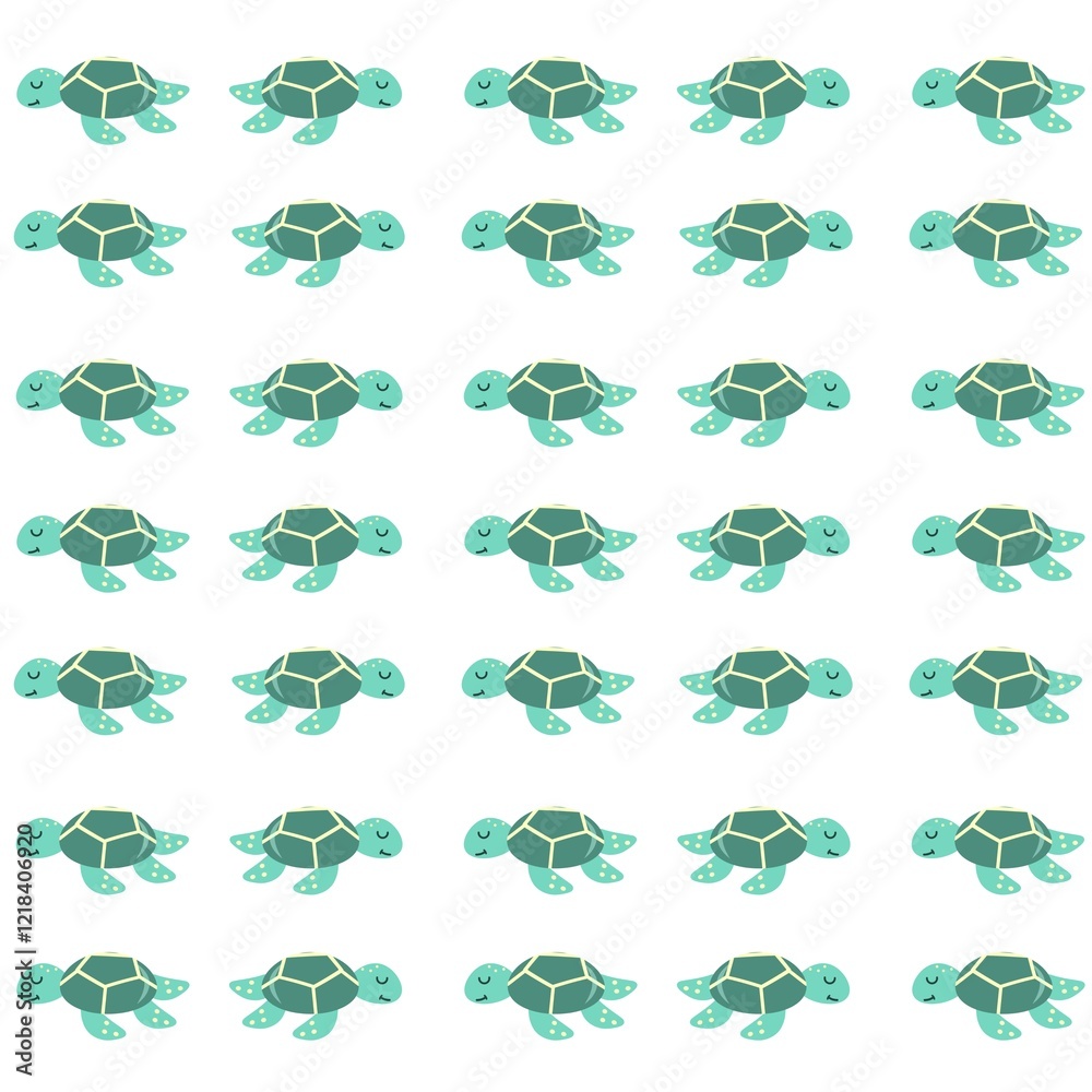Naklejka premium Seamless pattern with sea turtle. Sea or ocean underwater life background