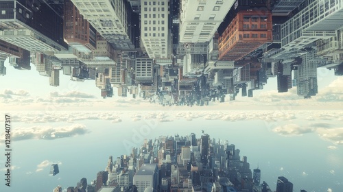 Upside Down Metropolis: A Surreal Cityscape photo