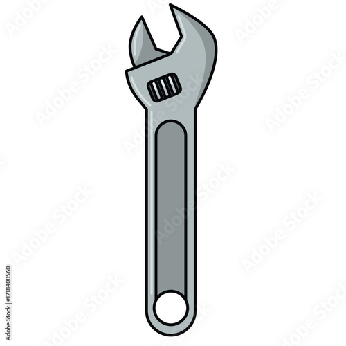 Adjustable wrench vector art, wrench clip art, repair tool clipart, adjustable spanner wrench flat icon