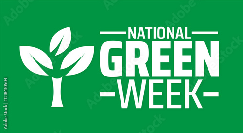 National Green Week background banner or poster design template. observed every year in February. Holiday concept. Use to any Template, card, poster, placard, template.