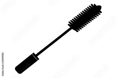 Mascara Brush with Angled Tube and Liquid Inside – Vector