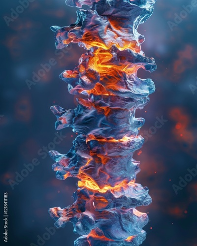 3d illustration of lumbar intervertebral disc herniation in the human spine anatomy photo