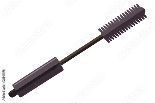 Mascara Brush with Angled Tube and Liquid Inside – Vector