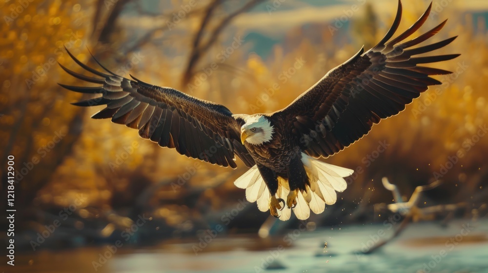 custom made wallpaper toronto digitalA wild eagle flying, AI generated image