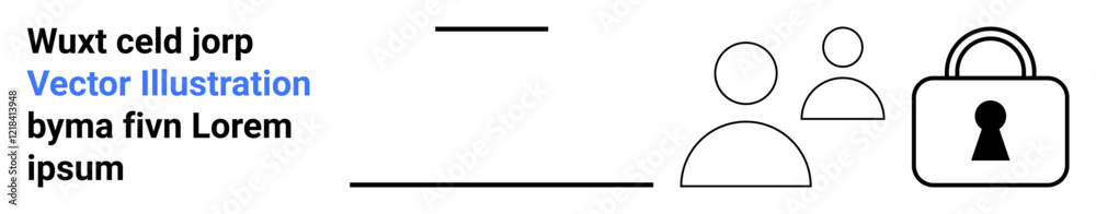 Group of user icons with a padlock symbol representing security and privacy. Ideal for online security, user authentication, access control, login procedures, data protection, privacy assurance, IT Group of user icons with a padlock symbol representing security and privacy. Ideal for online security, user authentication, access control, login procedures, data protection, privacy assurance, IT