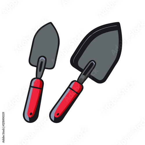 Gardening tools illustration in bright colors for plant care and cultivation