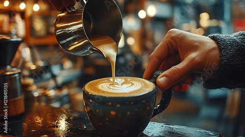 Wallpaper Mural A barista pouring milk into a coffee cup creating Torontodigital.ca