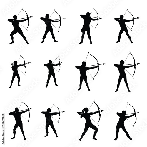 A archer bow vector silhouette illustration