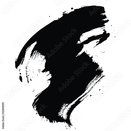 Black Grunge Brush Stroke Vector