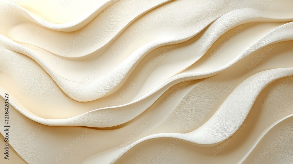 Obraz premium Abstract Cream Colored Wave Pattern Design