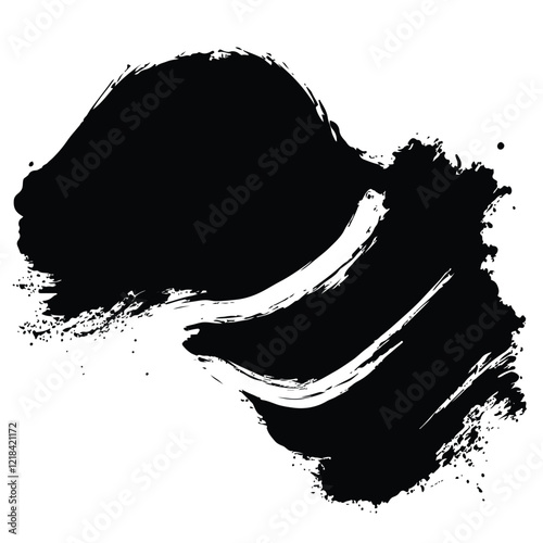 Black Grunge Brush Stroke Vector