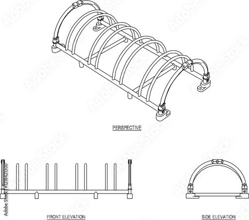 vector illustration design image of bicycle parking rack in public park