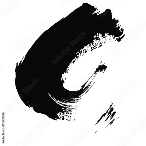 Black Grunge Brush Stroke Vector