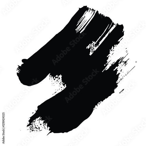 Black Grunge Brush Stroke Vector