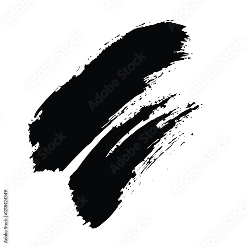 Black Grunge Brush Stroke Vector