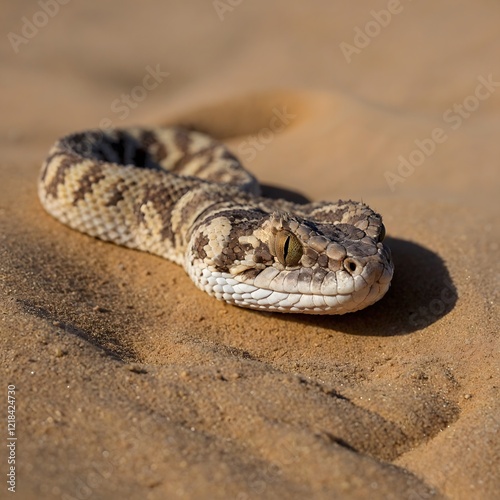 Master of Camouflage: Aruba Island Rattlesnake Blending with Rocks and Dry Foliage photo